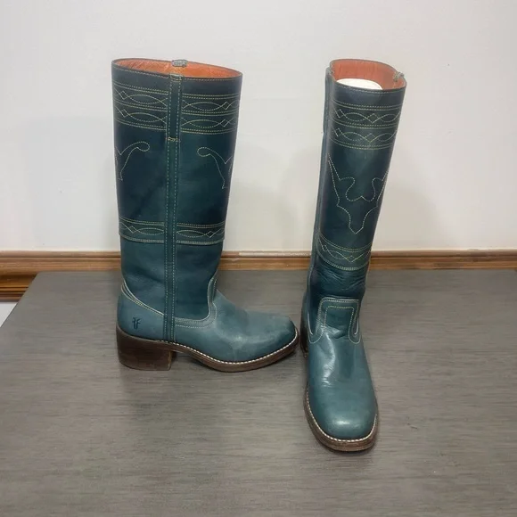Rarest Vintage Frye Blue Campus Boots - Picture 10 of 13